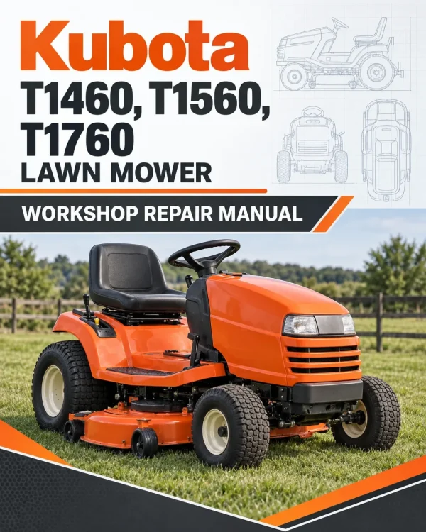 Kubota T1460, T1560, T1760 Lawn Mower Workshop Repair Manual
