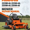 Kubota Z231BR-AU, Z231KH-AU, Z251BR-AU, Z251KH-AU Mower Repair Manual Kubota Z231BR-AU, Z231KH-AU, Z251BR-AU, Z251KH-AU Mower Repair Manual