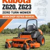 Kubota ZG20, ZG23 Zero Turn Mower Workshop Repair Manual Kubota ZG20, ZG23 Zero Turn Mower Workshop Repair Manual