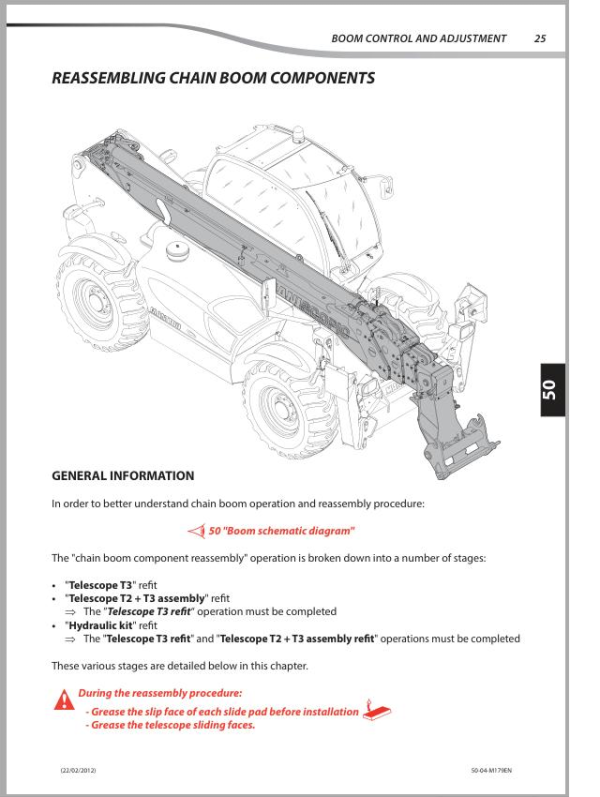Manitou MT 1440 E3, MT 1440 A E3, MT 1840 E3, MT 1840 A E3, MT-X 1440, MT-X 1440 A, MT-X 1840, MT-X 1840 A Telehandler Repair Manual
